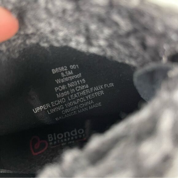 NEW Blondo Plaka Black Leather Winter Boots Lug Sole Waterproof Women's Size 8.5 - Picture 11 of 13